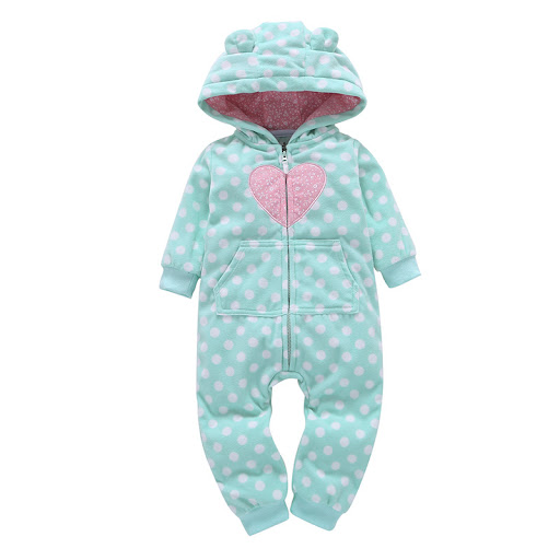 Title 6, Baby Polar Fleece Long-Sleeved One-Piece Romper...