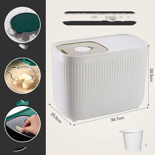 Title 3, Rice Storage Box Kitchen Flour Bucket Storage T...
