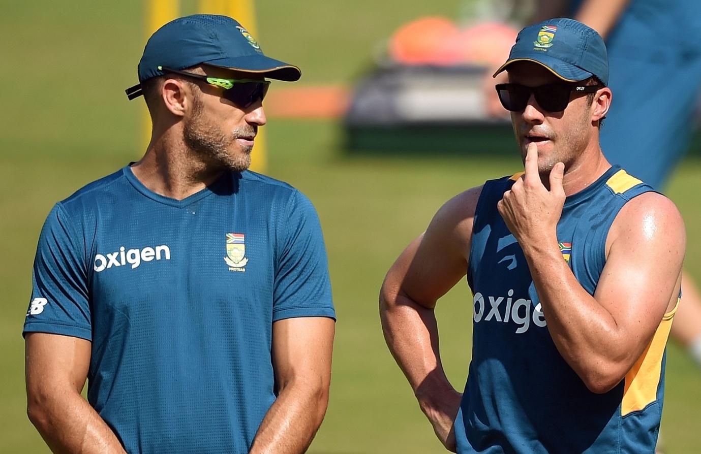 Du Plessis and de Villiers at the 2016 World T20 // Getty