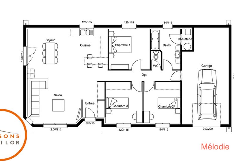 Vente Terrain + Maison - Terrain : 701m² - Maison : 91m² à Montbéliard (25200) 