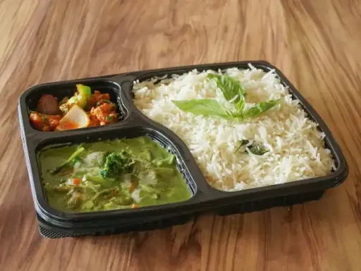 Veg Green Thai Curry Rice Meal