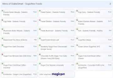 DiabeSmart - Sugarfree Foods menu 
