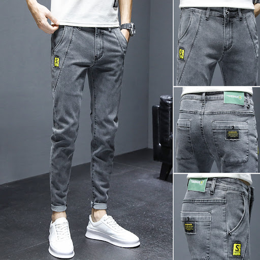 Title 3, Mens Slim Fit Casual Jeans with Small Feet