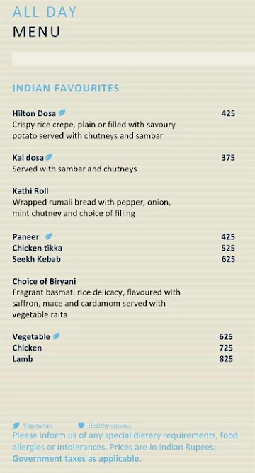 Est - Hilton Chennai menu 