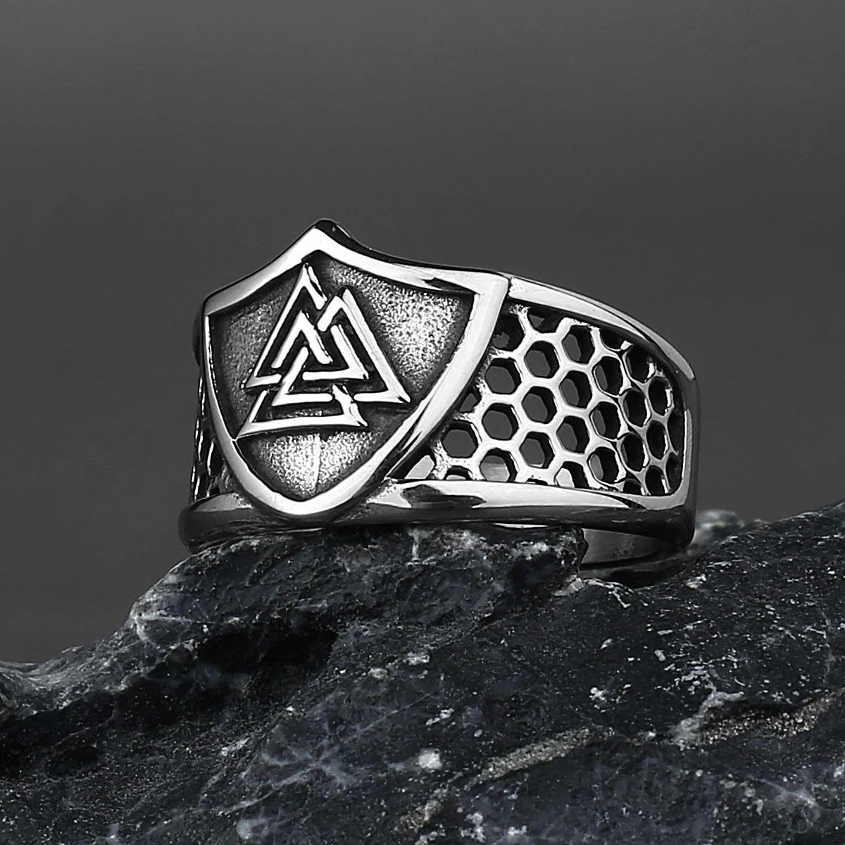Title 4, Viking Krijger Schild Rune Titanium Stalen Holl...