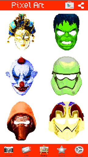 Coloring Scary Masks Pixel Art Game