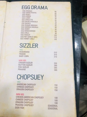 Calicut restaurant menu 