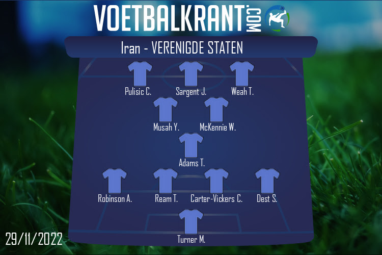 Opstelling Verenigde Staten | Iran - Verenigde Staten (29/11/2022)