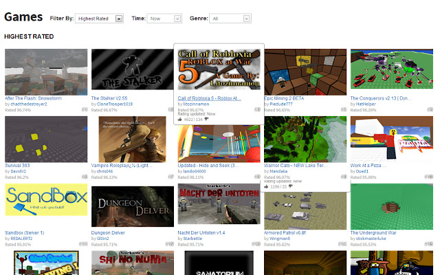 Roblox Gamesort - roblox genre filter extension