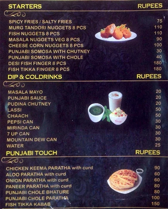 Singh Saab Da Burger menu 