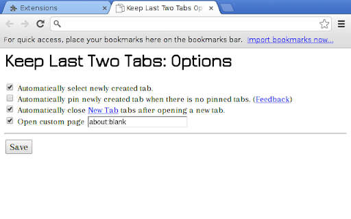 Keep Last Two Tabs