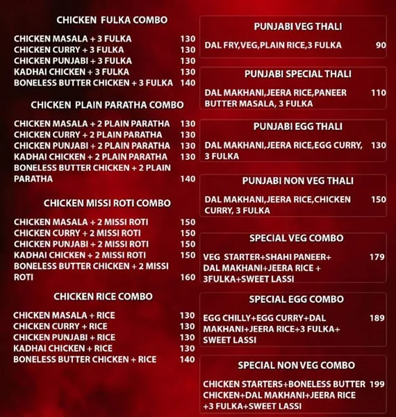 Sher-E-Punjab menu 