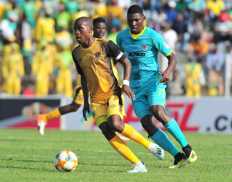 Thabo Matlaba of Black Leopards and Manuel Kambala of Baroka FC during the Absa Premiership match.