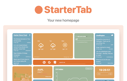 StarterTab - Your next New Tab small promo image