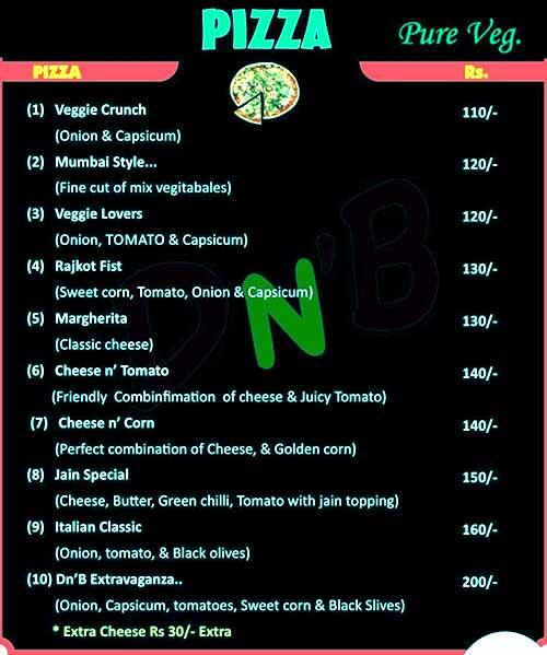 Dnb Foodies Zone menu 