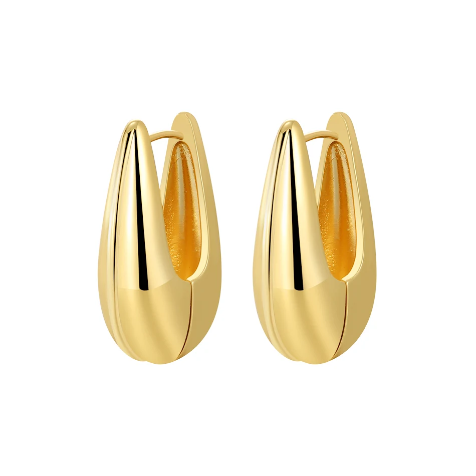 Pendientes para mujer retro grandes en forma de gota de agua, sencillos y brillantes, perfectos para un look fresco y elegante diario.
