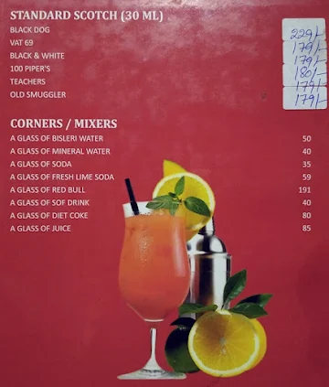 Cheers Lounge Bar menu 