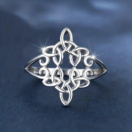 Title 3, Retro Geometric Cross Hollow Ring for Women Sty...