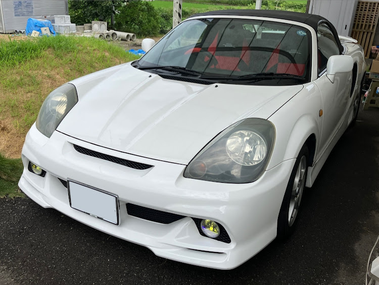GTOのお馴染みお茶🍵シリーズ・トヨタMR-S・ヘッドライトがピカピカ✨・幌も新品だ！・しかし難点がに関するカスタム事例の投稿画像2枚目