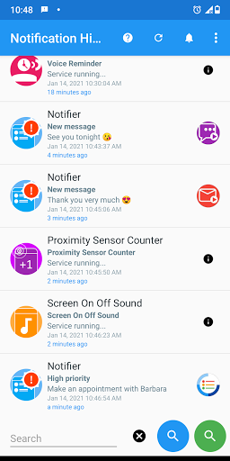 Screenshot Notification History Log