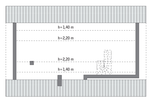 Nieodzowny - C304 - Rzut poddasza do indywidualnej adaptacji (44,6 m2 powierzchni użytkowej)