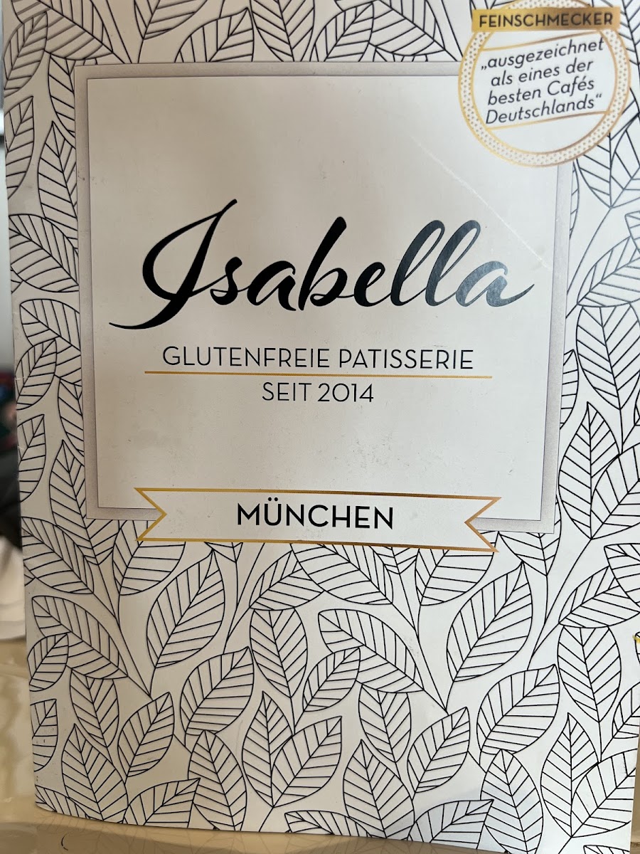 Isabella Glutenfreie Pâtisserie gluten-free menu