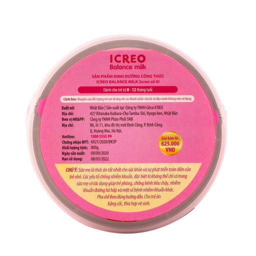 Sữa Glico Icreo số 0 800g