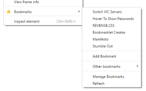 Context Menu Bookmarks