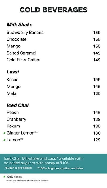 Chai Point menu 