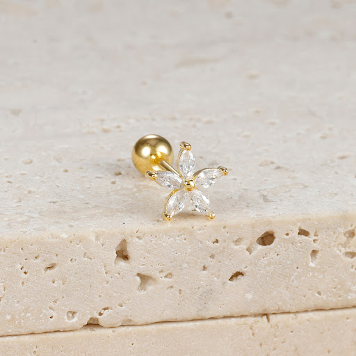 Title 8, Simple Zircon Six-leaf Flower Pendant Earrings ...