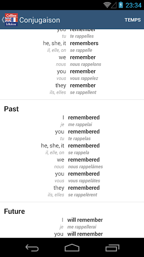Screenshot Collins Robert Concise French