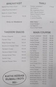 Shri Balaji Restaurant menu 1