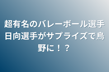 超有名のバレーボール選手日向選手がサプライズで烏野に！？