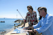 SEA CHANGECape Town mayor Patricia de Lille looks at development plans for a modular land-based desalination plant with David Green, CEO of the V&A WaterfrontPicture :  David Harrison