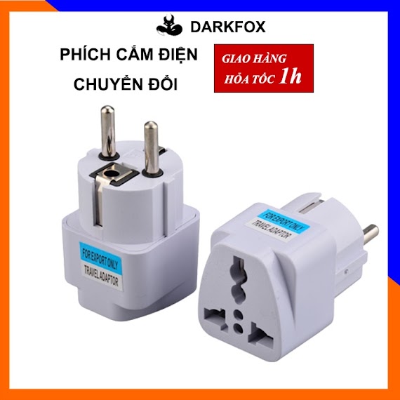 Phích Cắm Điện Chuyển Đổi Từ 3 Chân Sang 2 Chân 10A An Toàn Chịu Nhiệt Độ Cao 220V Loại Tròn Pcd02