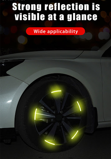 Title 4, 20 Pcs Car Wheel Hub Reflective Sticker Tire Wa...