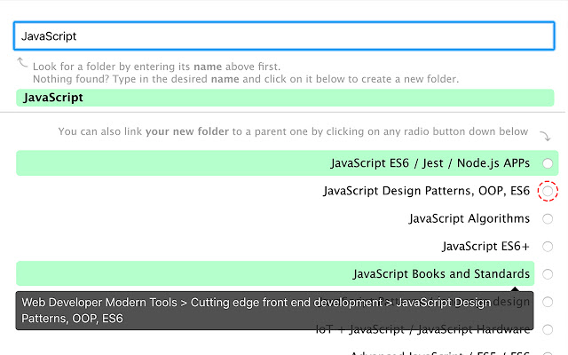 Tree First Bookmarks chrome extension