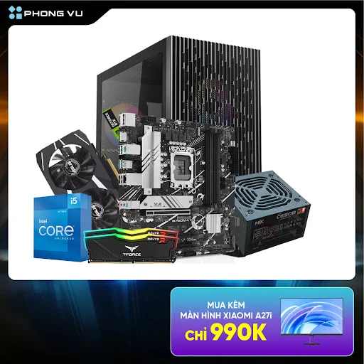 PC Phong Vũ Gaming IN50132 (Intel Core i5-12400F/2x8GB/500GB SSD/Nvidia GeForce RTX 3050/Free DOS)