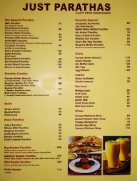 Just Parathas menu 1