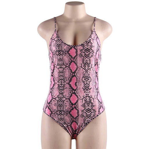 Title 1, Leopard snakeskin print suspender bodysuit with...