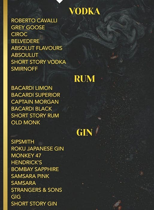 F Superclub menu 