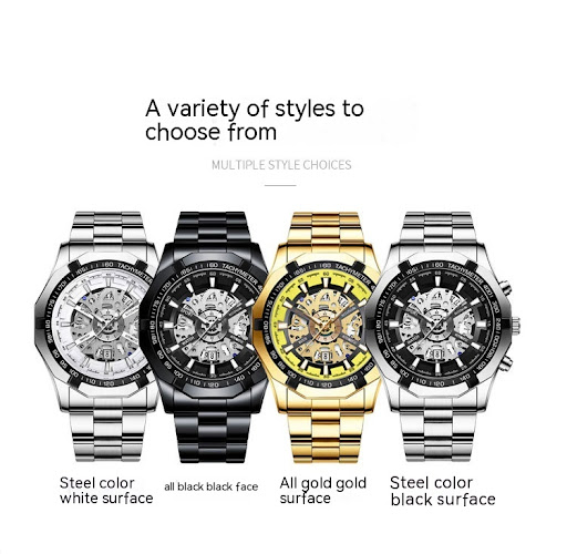 Title 3, Mens Quartz Watch with Hollow Back Cover Styli...
