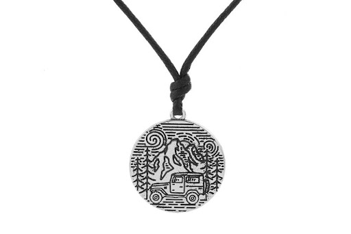 Title 2, Clavicle necklace with painted design