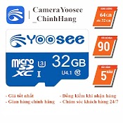 Thẻ Nhớ 32Gb Yoosee Class 10 90Mb/S, Thẻ Nhớ Yoosee Chuyên Camera Yoosee Ip, Điện Thoại, Loa Đài - Bảo Hành 5 Năm 1 Đổi 1