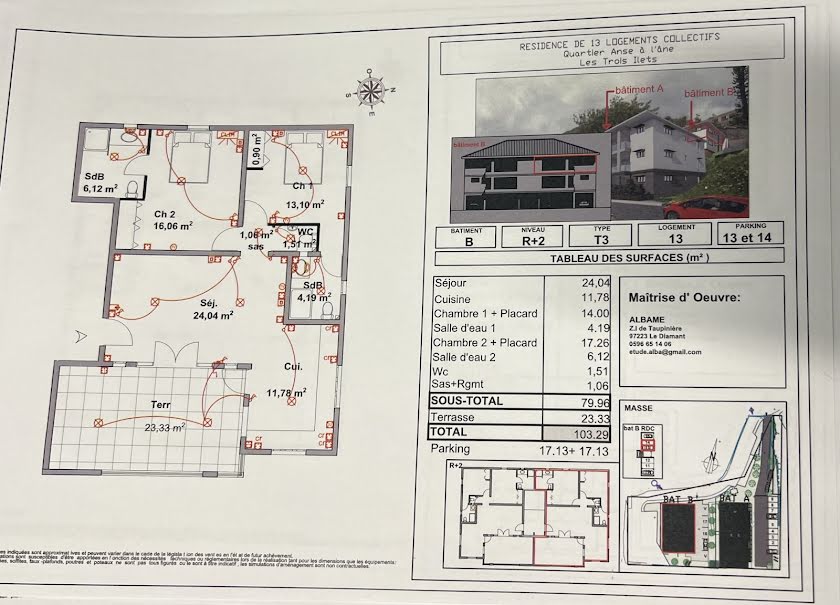 Vente appartement 3 pièces 79.96 m² à Les trois ilets (97229), 427 222 €