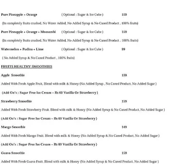 Arogya Thaana menu 