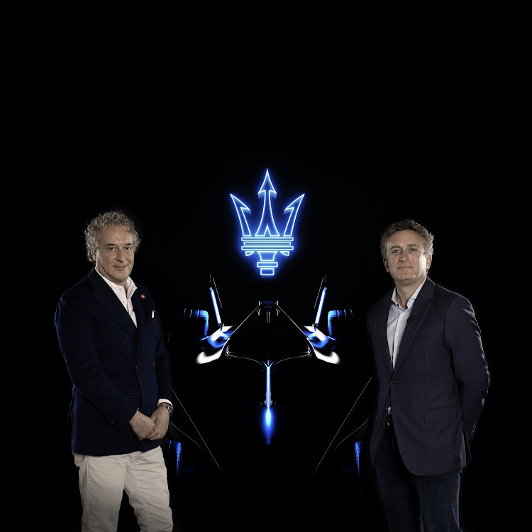 Maserati CEO Davide Grasso (left) and Formula E chairman Alejandro Agag.