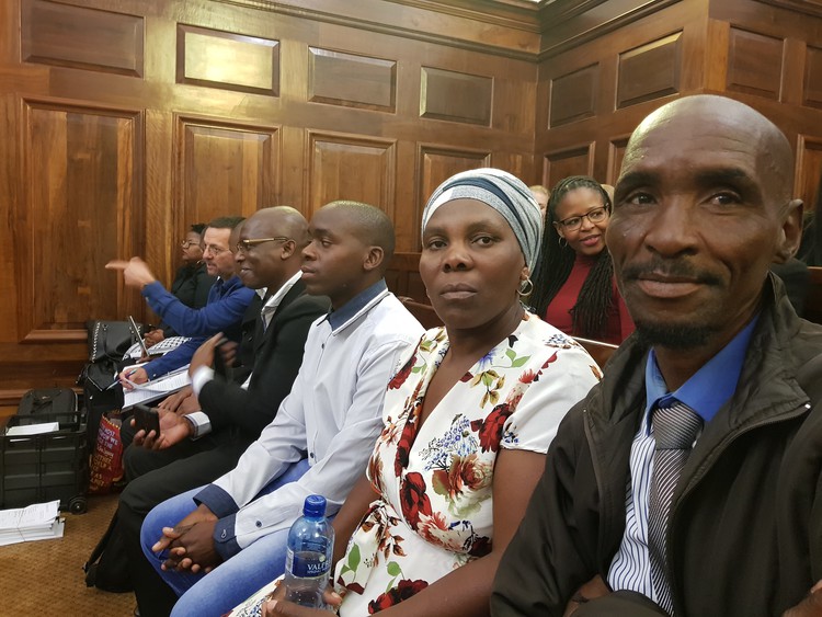 From right: James, Rosina and Lucas Komape were in court on Monday for the hearing.