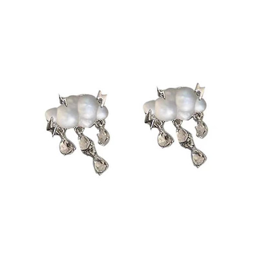 Title 1, S925 Silver Cloud Lightning Raindrop Earrings. ...