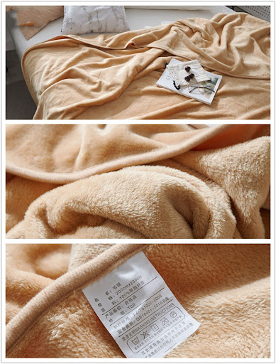 Title 19, Solid color flannel thickened blanket for nap t...